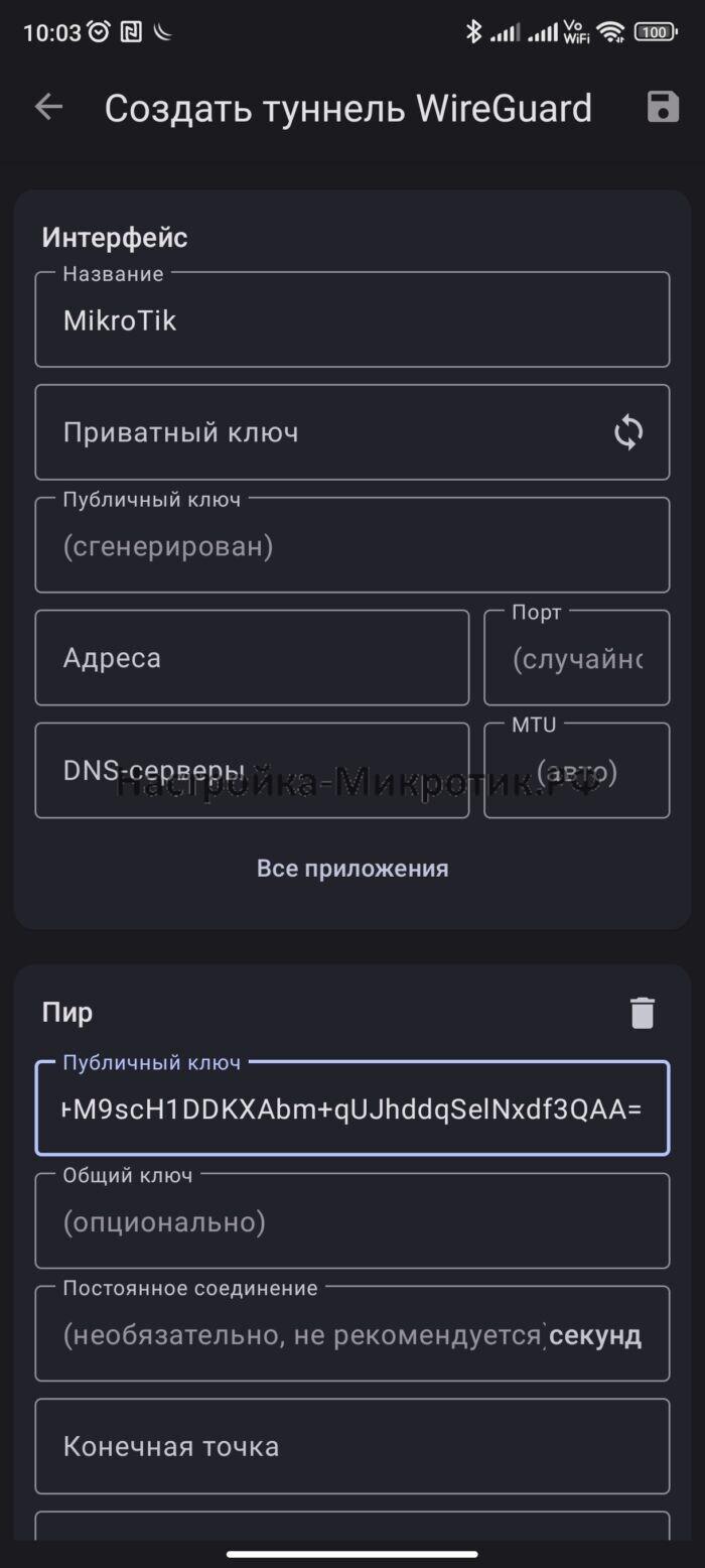 Настройка WireGuard MikroTik для Android и iOS